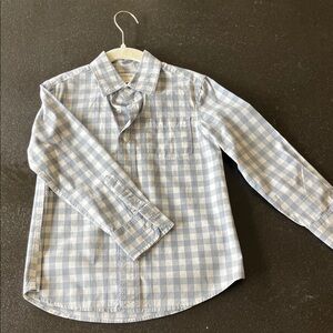 Crewcuts Light Blue and White Checkered Button Down Shirt
